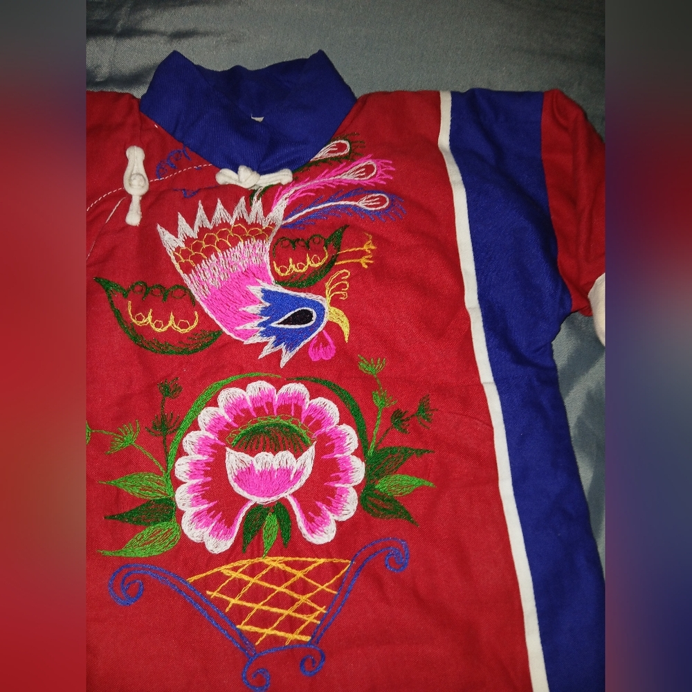 Vintage Embroidered Chinese Romper/ Jacket Set - Picture 8 of 13
